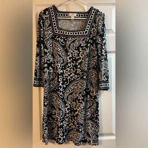 Women’s Loft Paisley Black & White Dress Size S